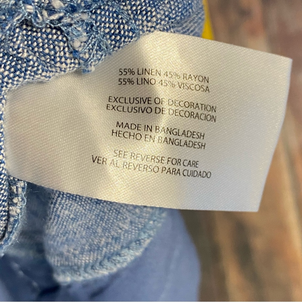 New with Tags GAP Women's Light Blue Chambray Linen-Blend Shorts Size Medium - Picture 10 of 10